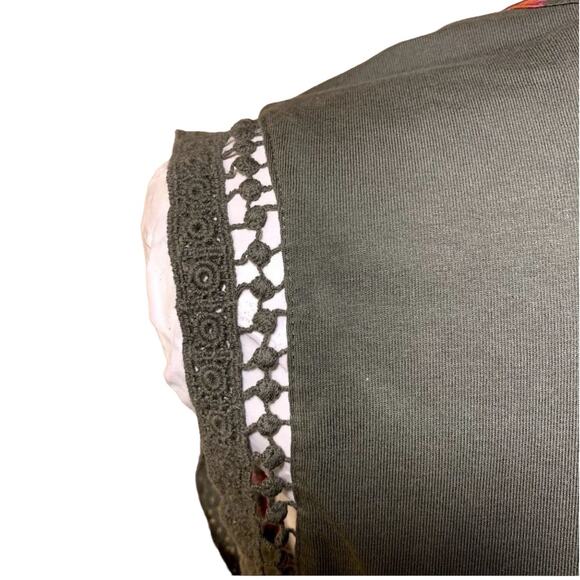 Tropical Palm Leaf Sleeveless Button Top Womens XS Green Coral Resortcore Boho - Picture 9 of 12